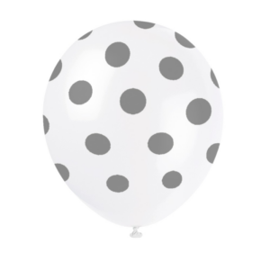 Hvide balloner med sølvprikker